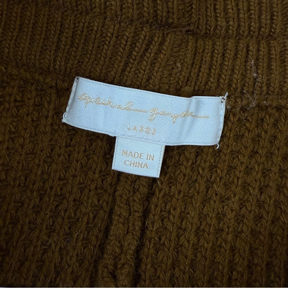 Spiritual Gangster Waffle Jogger Pants Womens Large Brown Knit High Rise - Picture 7 of 13